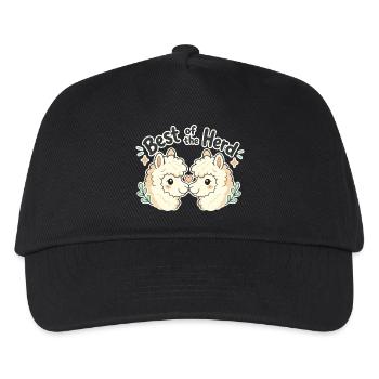 Cute Funny Gifts, Best of the Herd Alpaca - Kids’ Baseball Cap - black - Front