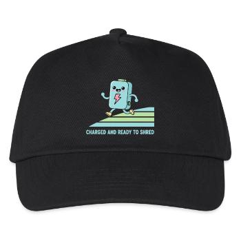Kawaii E-Bike Battery Ready To Shred - Kids’ Baseball Cap - black - Front