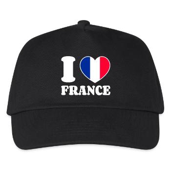 J’aime la France France - Fan de Love Heart France - Casquette de baseball Enfant - noir - Devant