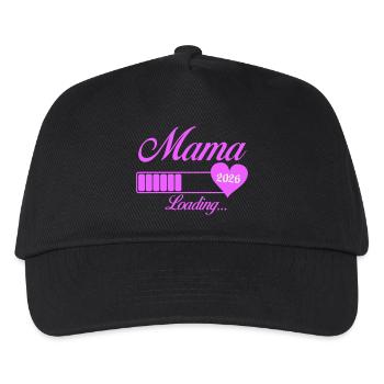 Mama 2026 Loading Herz - Kinder Basecap - Schwarz - Vorne