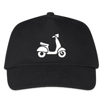 Roller weiß Bike Biker Geschenk - Kinder Basecap - Schwarz - Vorne