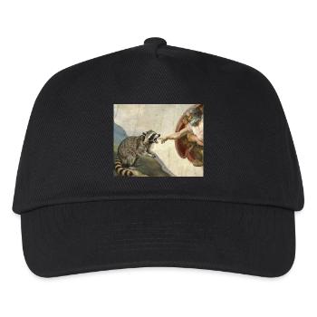 raccoon beating god's hand raccoon meme - Kids’ Baseball Cap - black - Front