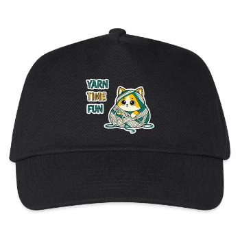 Cute Yarn Kitty Baby Cat Kawaii Sticker Gift Art - Kids’ Baseball Cap - black - Front