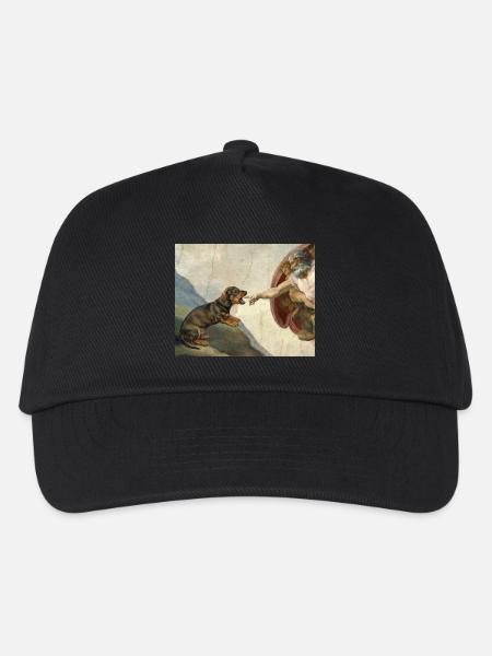 Hund Gottes Hand Dackel Hunde meme - Kinder Basecap - Schwarz