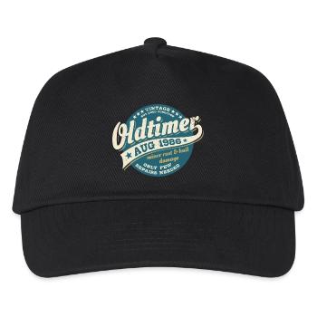 Vintage August 1986 - Birthday - Gift - Kids’ Baseball Cap - black - Front