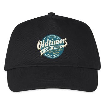 Vintage August 1966 - Birthday - Gift - Kids’ Baseball Cap - black - Front
