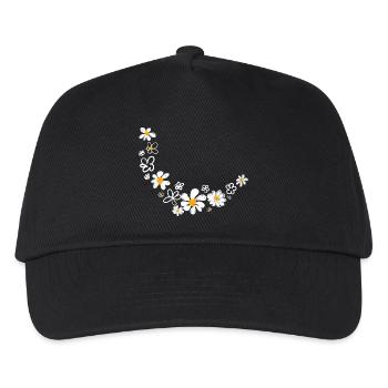 Blumengirlande - Kinder Basecap - Schwarz - Vorne