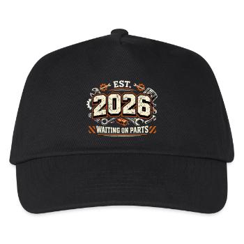 Waiting On Parts 2026 Mechaniker Spruch T-Shirt - Kinder Basecap - Schwarz - Vorne