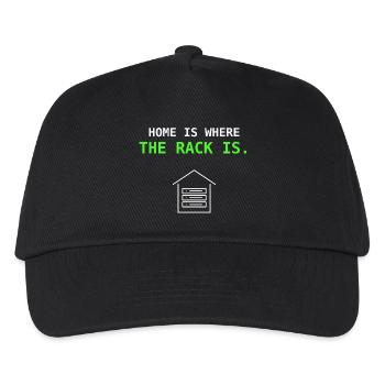 Home Is Where The Rack Is IT Sysadmin Geschenk - Kinder Basecap - Schwarz - Vorne
