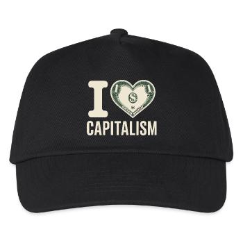 I Love Capitalism Unternehmer Aktien Kapitalismus - Kinder Basecap - Schwarz - Vorne