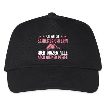 Schiedsrichterin Alle tanzen nach meiner Pfeife - Kinder Basecap - Schwarz - Vorne