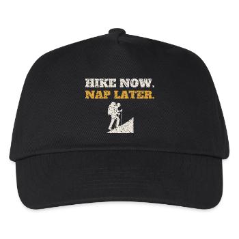 Hike Now Nap Later - Kids’ Baseball Cap - black - Front