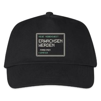 Neue Nebenquest Erwachsen werden - Pixel Retro - Kinder Basecap - Schwarz - Vorne