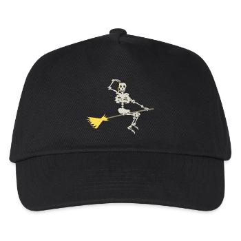 Skeletthühner mit einem Besen - Kinder Basecap - Schwarz - Vorne