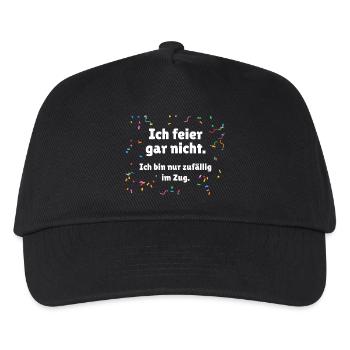 Ich feier gar nicht - Karneval Umzug Spruch - Kinder Basecap - Schwarz - Vorne