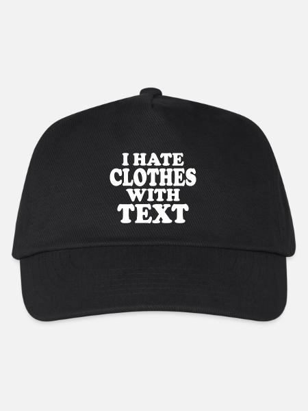 Ich hasse Kleidung mit Text, lustige Kleidung, humorvolle Geschenkidee - Kinder Basecap - Schwarz