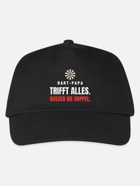 Dart Papa Geschenk: Trifft alles außer Doppel - Kinder Basecap - Schwarz