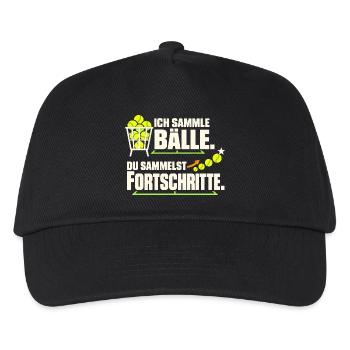 Tennistrainer Tennis Coach Tennislehrer Geschenk - Kinder Basecap - Schwarz - Vorne