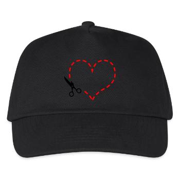 Herz - Kinder Basecap - Schwarz - Vorne