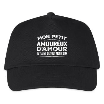 Cadeau amoureux d'amour je t'aime de tout mon cœur - Casquette de baseball Enfant - noir - Devant