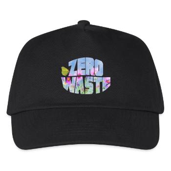 zero waste blumenwiese mit schmetterling - Kinder Basecap - Schwarz - Vorne
