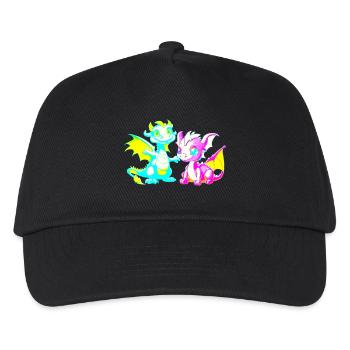 Drache Drachen Kinder - Kinder Basecap - Schwarz - Vorne
