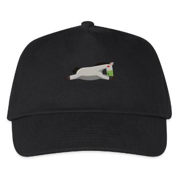 pferd schlapp platt burnout minimalistisch - Kinder Basecap - Schwarz - Vorne