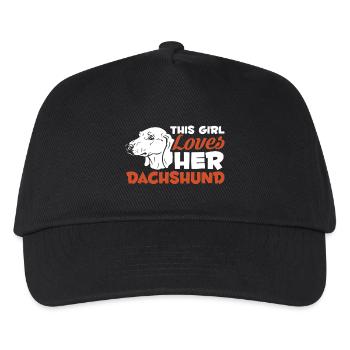This Girl Loves her Dachshund - Kids’ Baseball Cap - black - Front