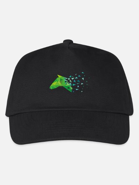 Grüner Pferdekopf Pferd Geschenk - Kinder Basecap - Schwarz