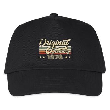 Birthday January 1976 January Born in January - Kids’ Baseball Cap - black - Front