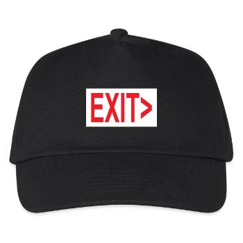 Exit / Ausgang / Notausgang - Kinder Basecap - Schwarz - Vorne