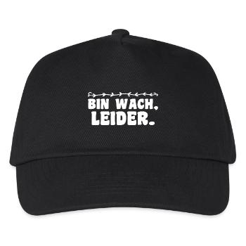 I'm awake unfortunately funny morning grouch humor irony - Kids’ Baseball Cap - black - Front