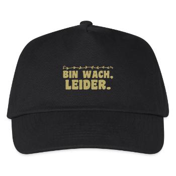 I'm awake unfortunately funny morning grouch humor irony - Kids’ Baseball Cap - black - Front
