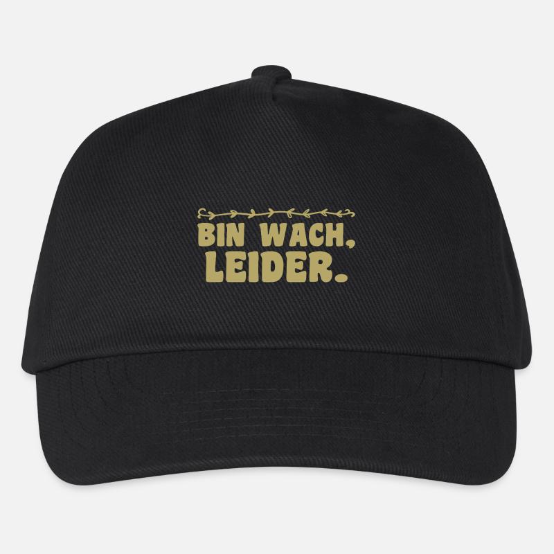 bin wach leider lustiger morgenmuffel Humor Ironie - Kinder Basecap - Schwarz