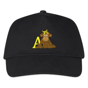 Affe mit A - Kinder Basecap - Schwarz - Vorne