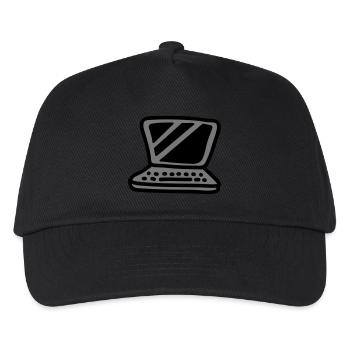 Laptop - Kinder Basecap - Schwarz - Vorne