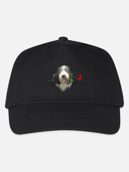 Bearded Collie-Rose - Kinder Basecap - Schwarz