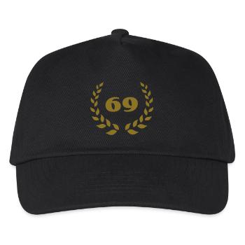 lorbeerkranz 69 - Kinder Basecap - Schwarz - Vorne