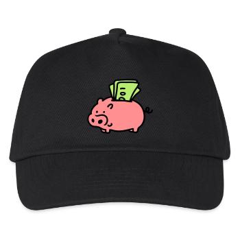 Sparschwein - Scheine 3 - Kinder Basecap - Schwarz - Vorne