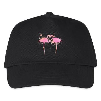Flamingo Heart - Kids’ Baseball Cap - black - Front