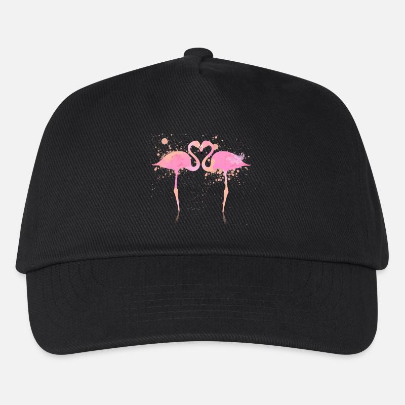 Flamingos Herz - Kinder Basecap - Schwarz