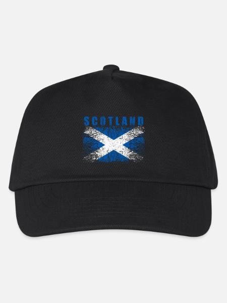 Schottland Flagge 008 AllroundDesigns - Kinder Basecap - Schwarz