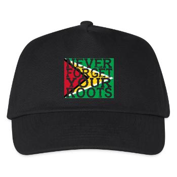 never forget roots home Guyana - Kinder Basecap - Schwarz - Vorne