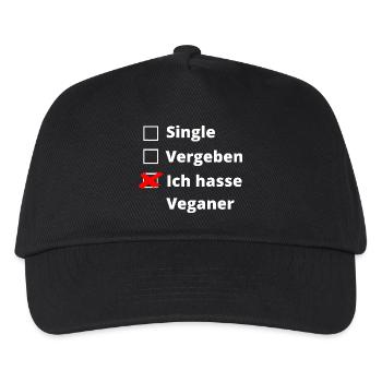 Ich hasse Veganer - Kinder Basecap - Schwarz - Vorne