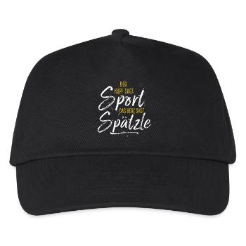 spaetzle-weiss-gold - Kinder Basecap - Schwarz - Vorne