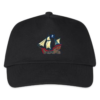 Piratenschiff - Kinder Basecap - Schwarz - Vorne