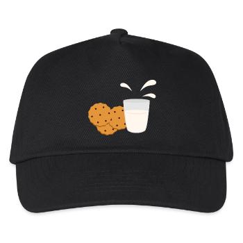 Biscuits with milk breakfast gift idea - Kids’ Baseball Cap - black - Front