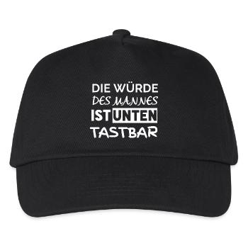Die Würde des Mannes ist unten tastbar - Kinder Basecap - Schwarz - Vorne