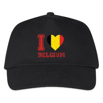 Belgien Fußball Geschenk Fan Weltmeisterschaft - Kinder Basecap - Schwarz - Vorne