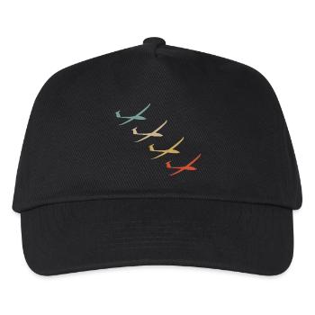 Retro vintage style glider glider - Kids’ Baseball Cap - black - Front